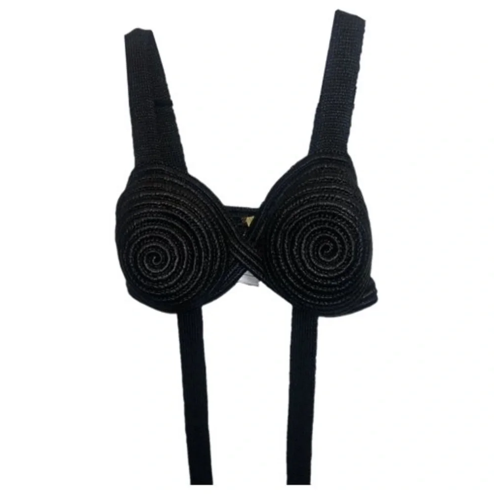 Cult Gaia Black Spiral Bra - Picture 1 of 5
